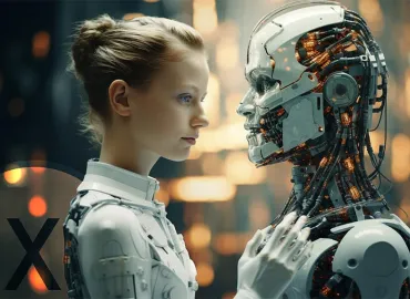 AI robot kislánnyal